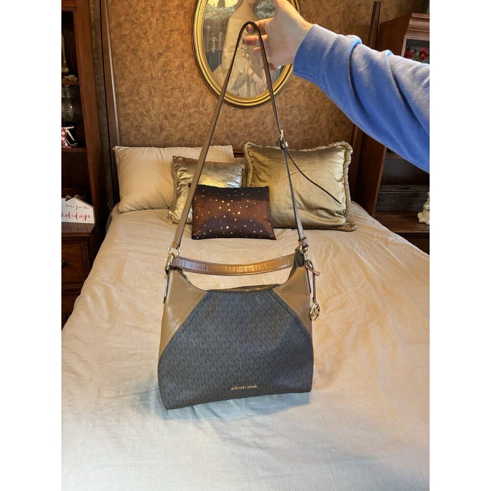 Michael Kors Large Luxury Designer Brown Leather Tote Handbag Women. - Picture 5 of 15